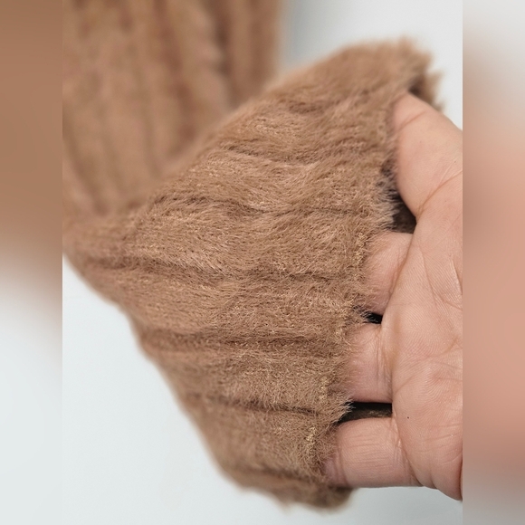 Babaton Aritzia Ulman Small Boxy Boho Caramel Ribbed Pullover Staple Sweater - Picture 5 of 8